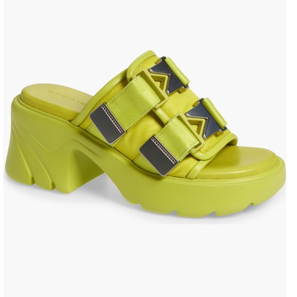 Bottega Veneta Shoes - + BOTTEGA VENETA + Flash Double Buckle Platform Slide Sandal